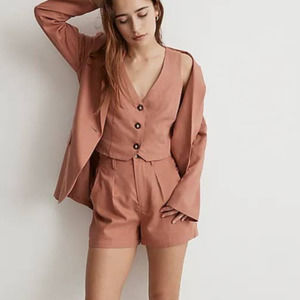 NEW Madewell Katrina Crop Vest Top 14 Dried Rose Twill